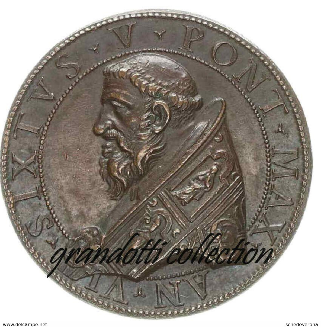 PAPA SISTO V 1590 DIOSCURI AL QUIRINALE MEDAGLIA MAZIO - Royaux/De Noblesse