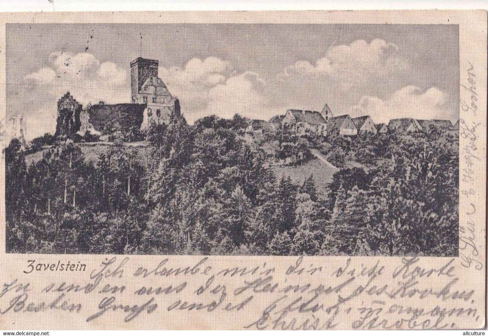 A4156- Zavelstein Bad Teinach, Deutsches Reich Stamp On The Back Eubegheim 1908 Deutschland Vintage  Used Postcard - Bad Teinach