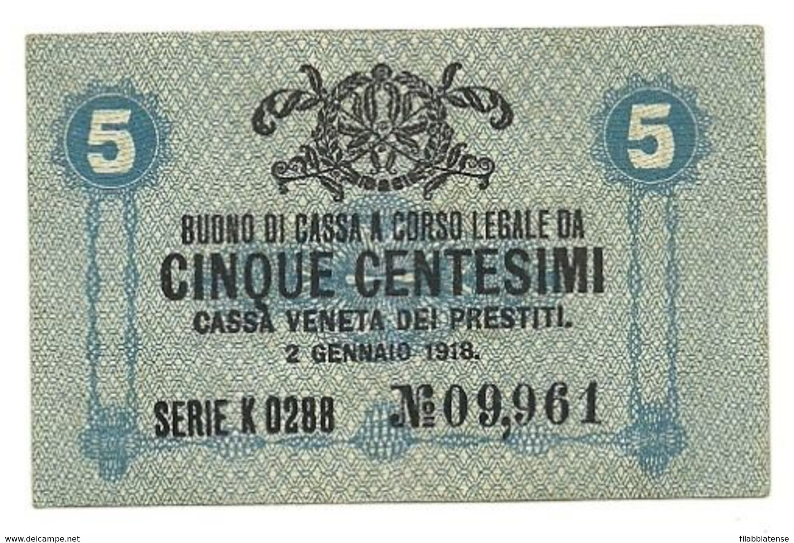 Italia - 5 Centesimi 1918 Occupazione Del Veneto - Ocupación Austriaca De Venecia