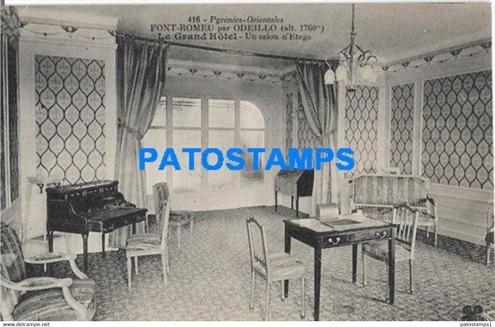 158320 FRANCE FONT ROMEU PAR ADEILLO THE GREAT HOTEL A FLOOR LOUNGE INTERIOR POSTAL POSTCARD - Otros & Sin Clasificación