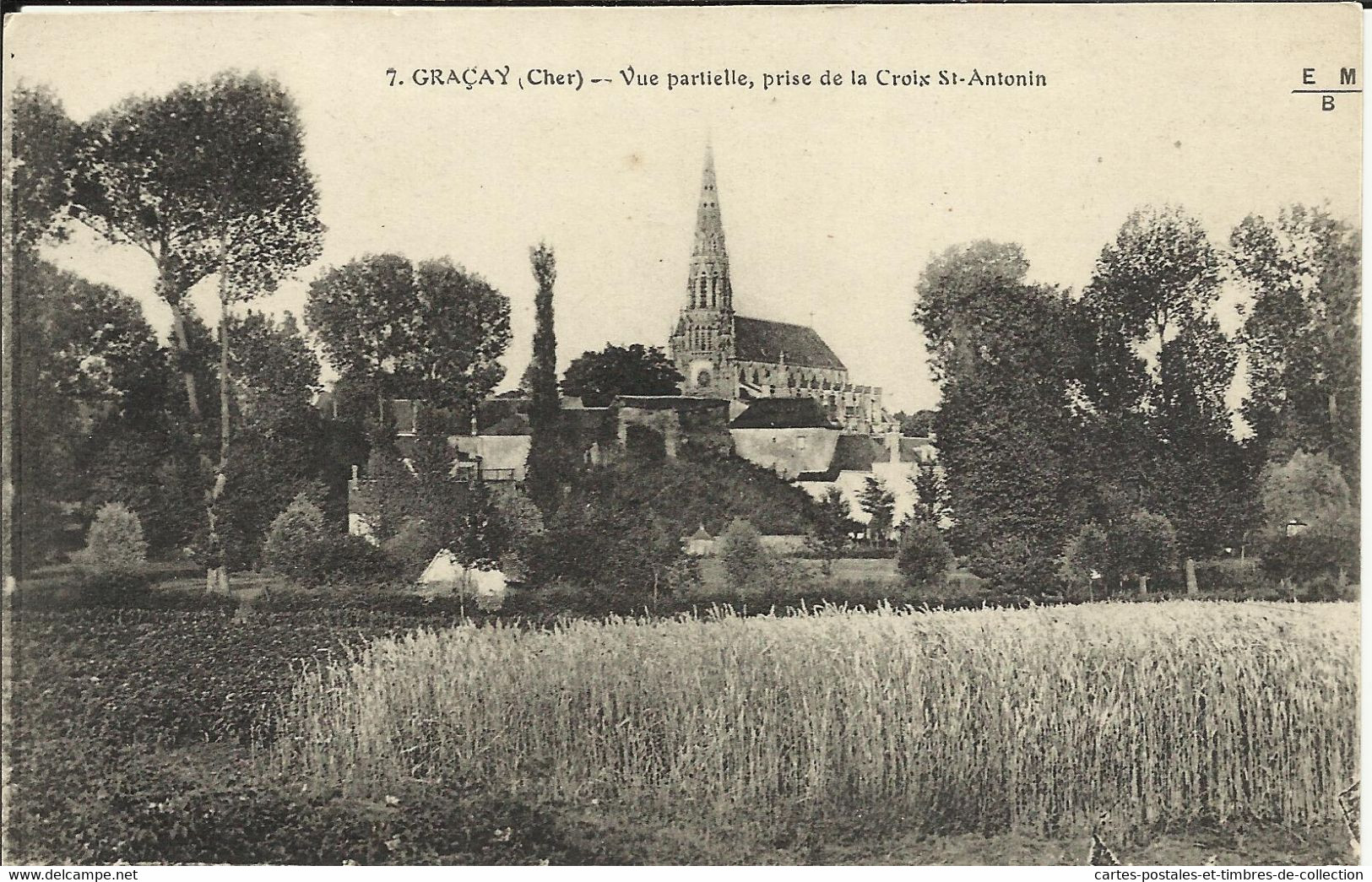 GRACAY ( Cher ), Vue Partielle , Prise De La Croix St Antonin , 1919 - Graçay