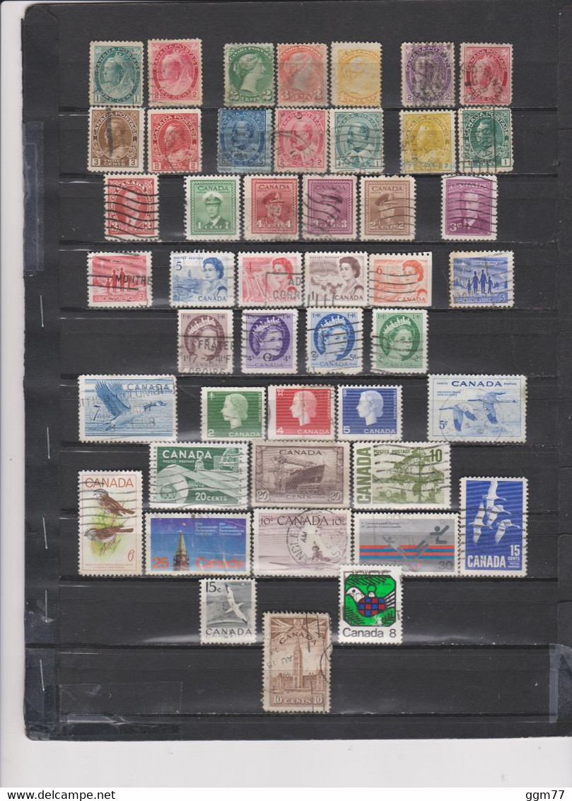 47 TIMBRES CANADA OBLITERES DE 1870 à 1978     Cote : 20,40 € - Sonstige & Ohne Zuordnung