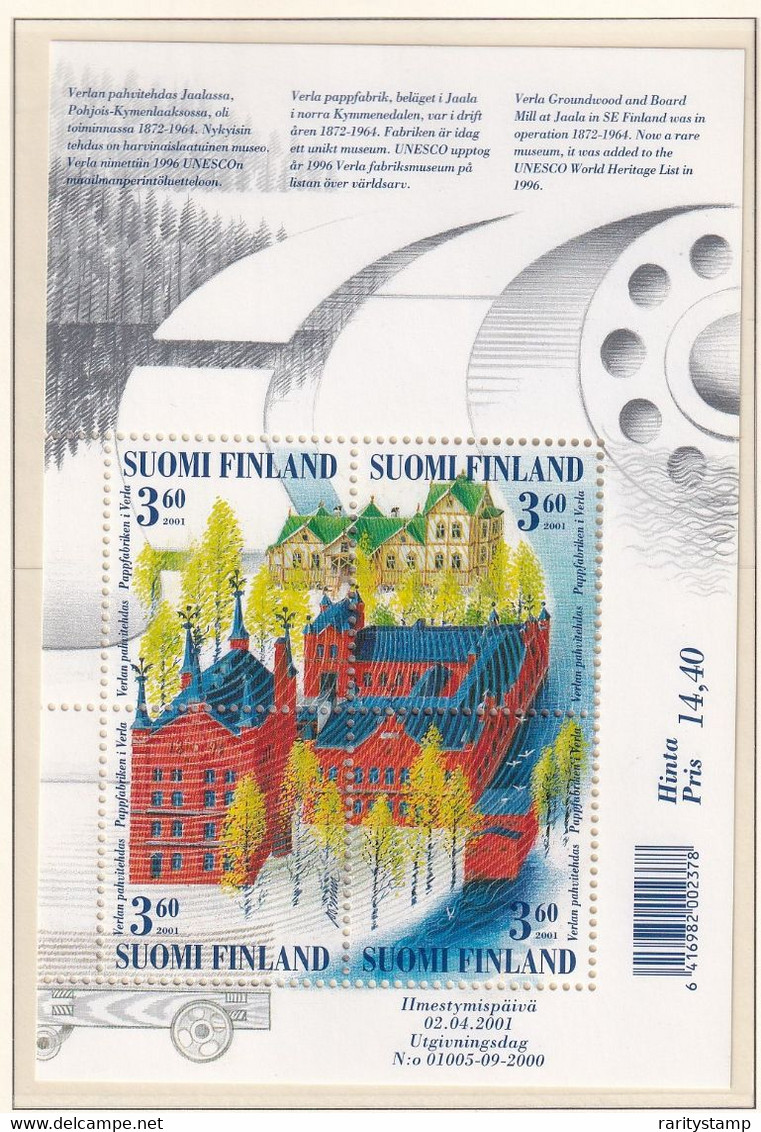 FINLANDIA 2001 UNESCO BF26  MNH** - Unused Stamps