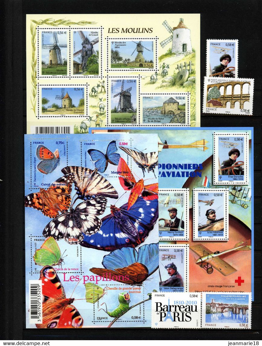 TIMBRES DE FRANCE NEUF ANNEE 2010 QUASI COMPLET AVEC BLOCS+ 5 CARNETS - 2010-2019