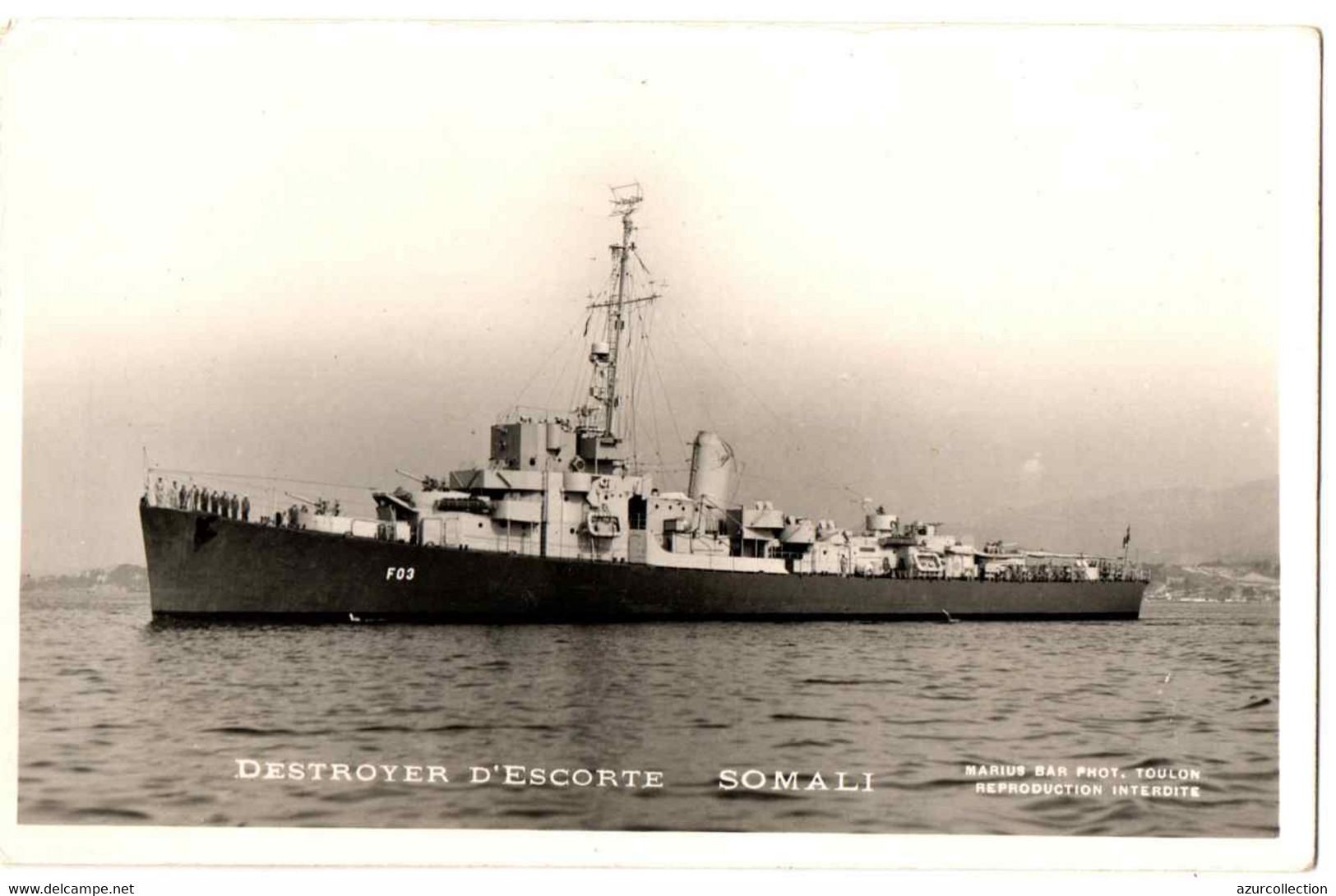 A BORD DU DESTROYER D'ESCORTE SOMALI . 1952 .3 PAGES + CPA ECRITE - Bateaux