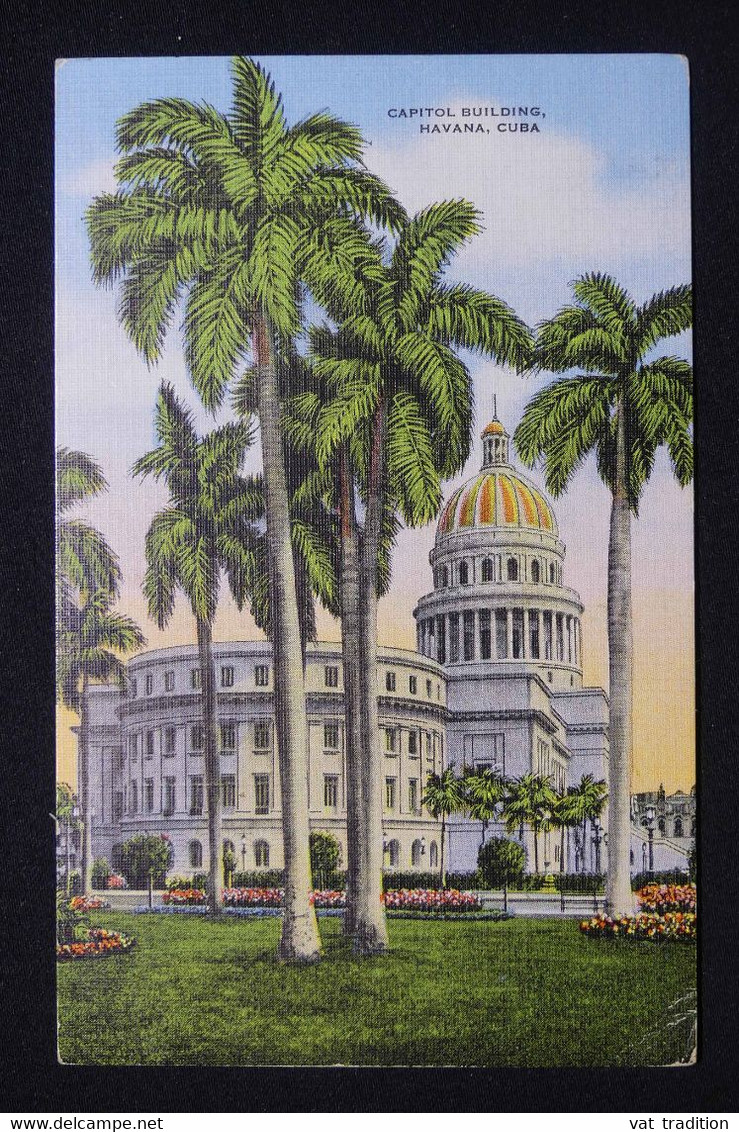 CUBA - Cachet De Service Aérien Sur Affranchissement De La Havane En 1954 Sur Carte Postale Pour La France.- L 96298 - Covers & Documents