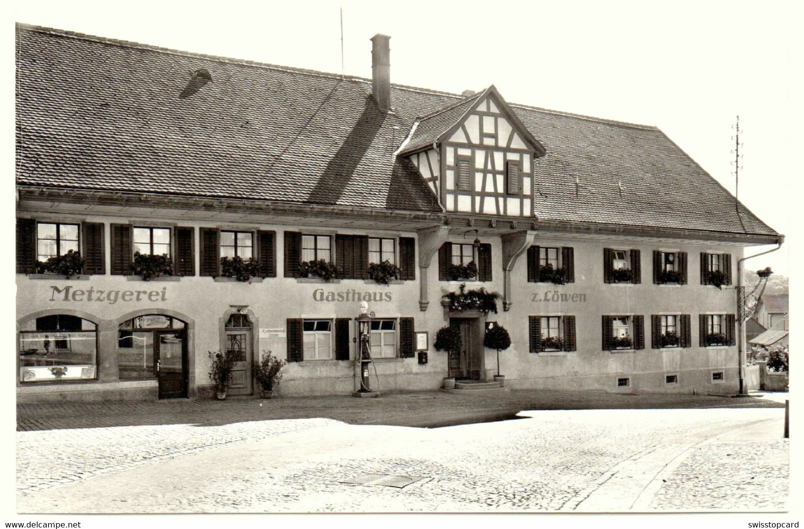 GLATTFELDEN Gasthaus U. Metzgerei Gebr. Sieber Tanksäule Shell Foto E. Kunz Bülach - Bülach