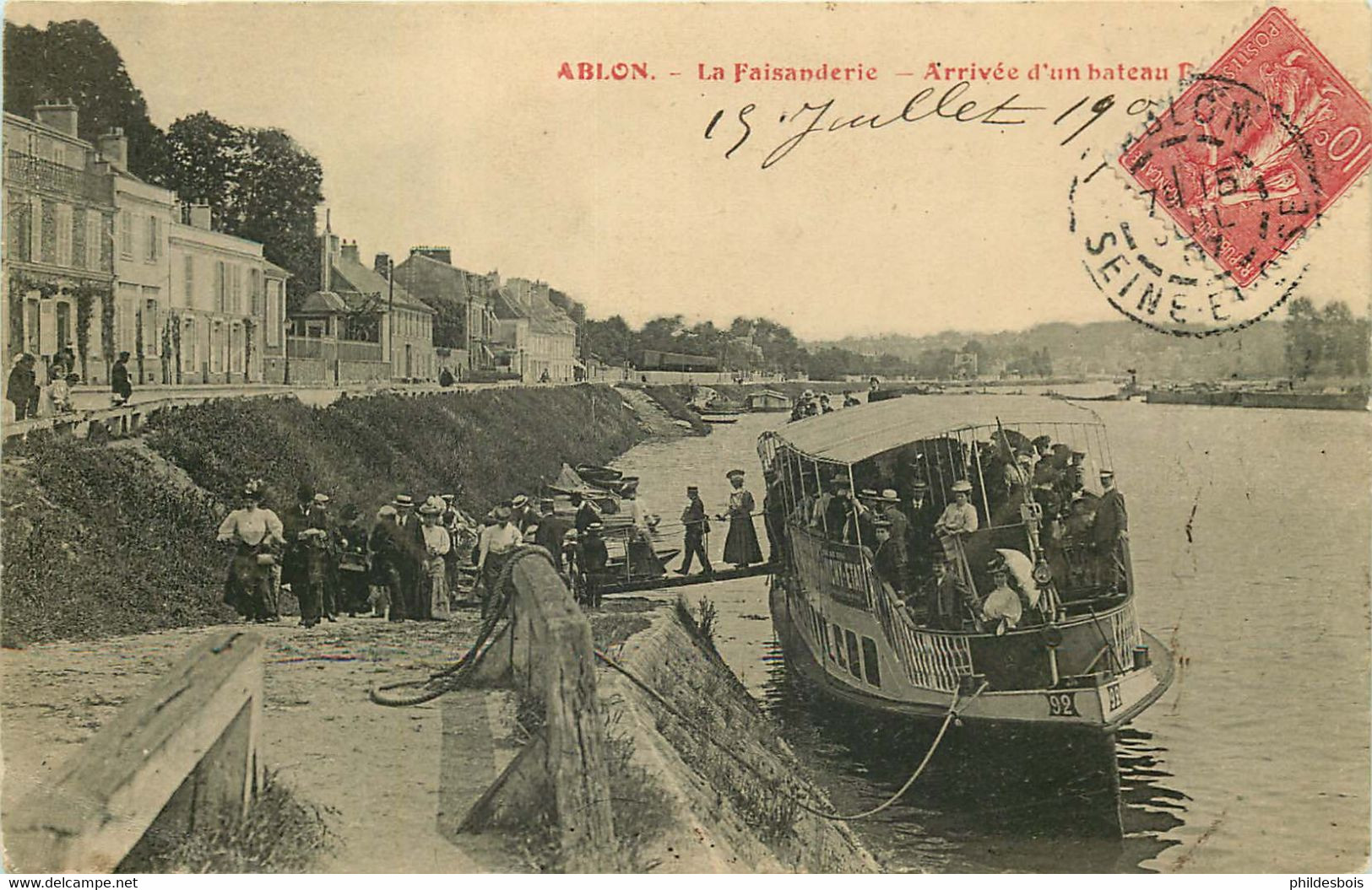 94  ABLON   La Faisanderie  Arrivée D'un Bateau - Ablon Sur Seine