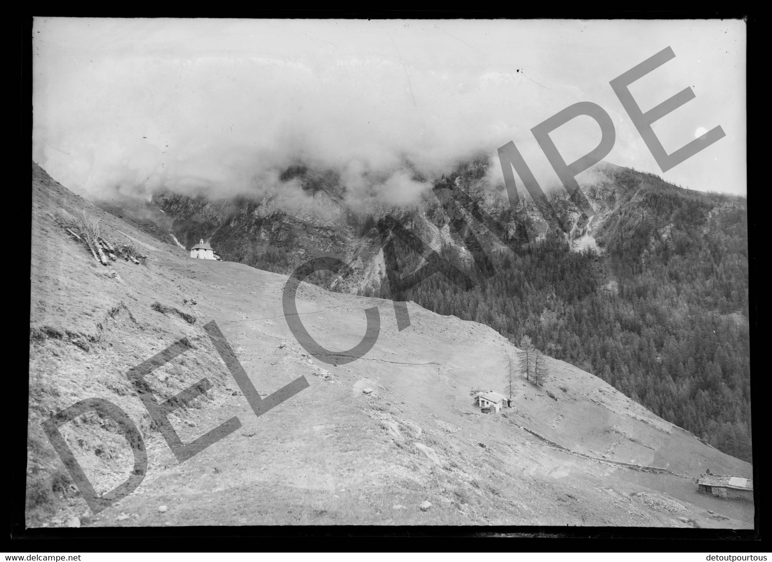 Lot 17 négatifs verre 13x18 Village de PEISEY NANCROIX et Chapelle Notre Dame des VERNETTES Savoie vers 1930