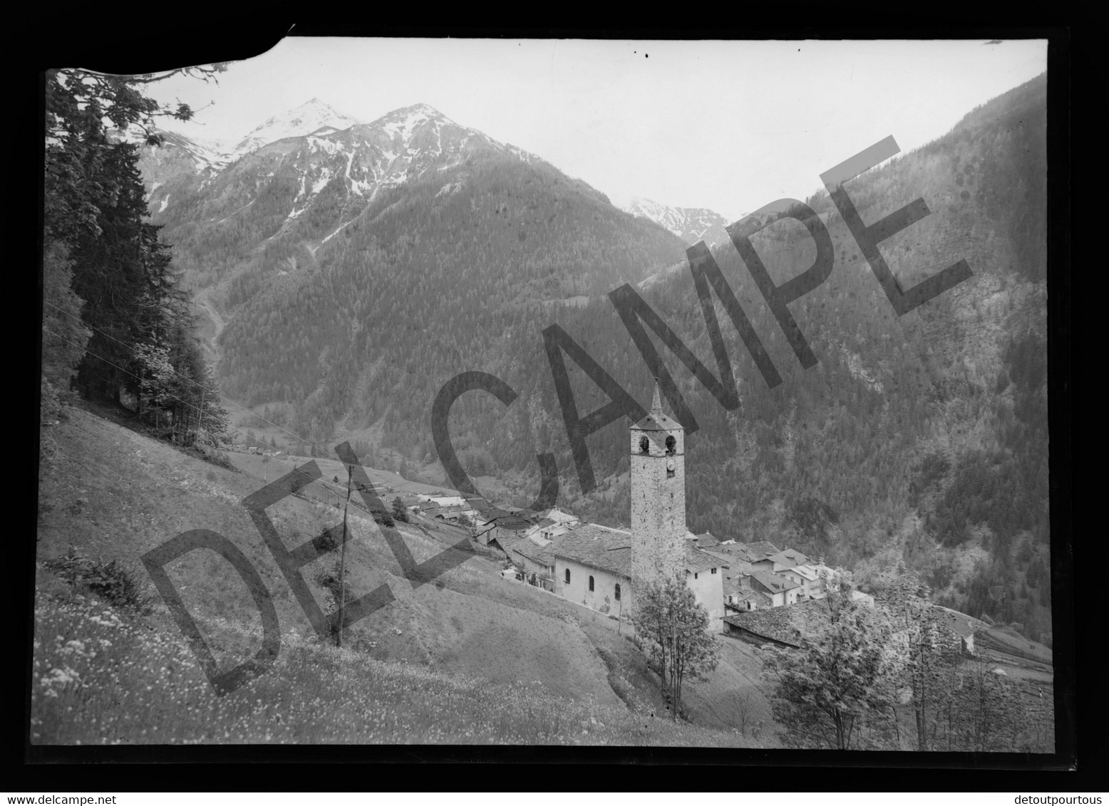 Lot 17 négatifs verre 13x18 Village de PEISEY NANCROIX et Chapelle Notre Dame des VERNETTES Savoie vers 1930