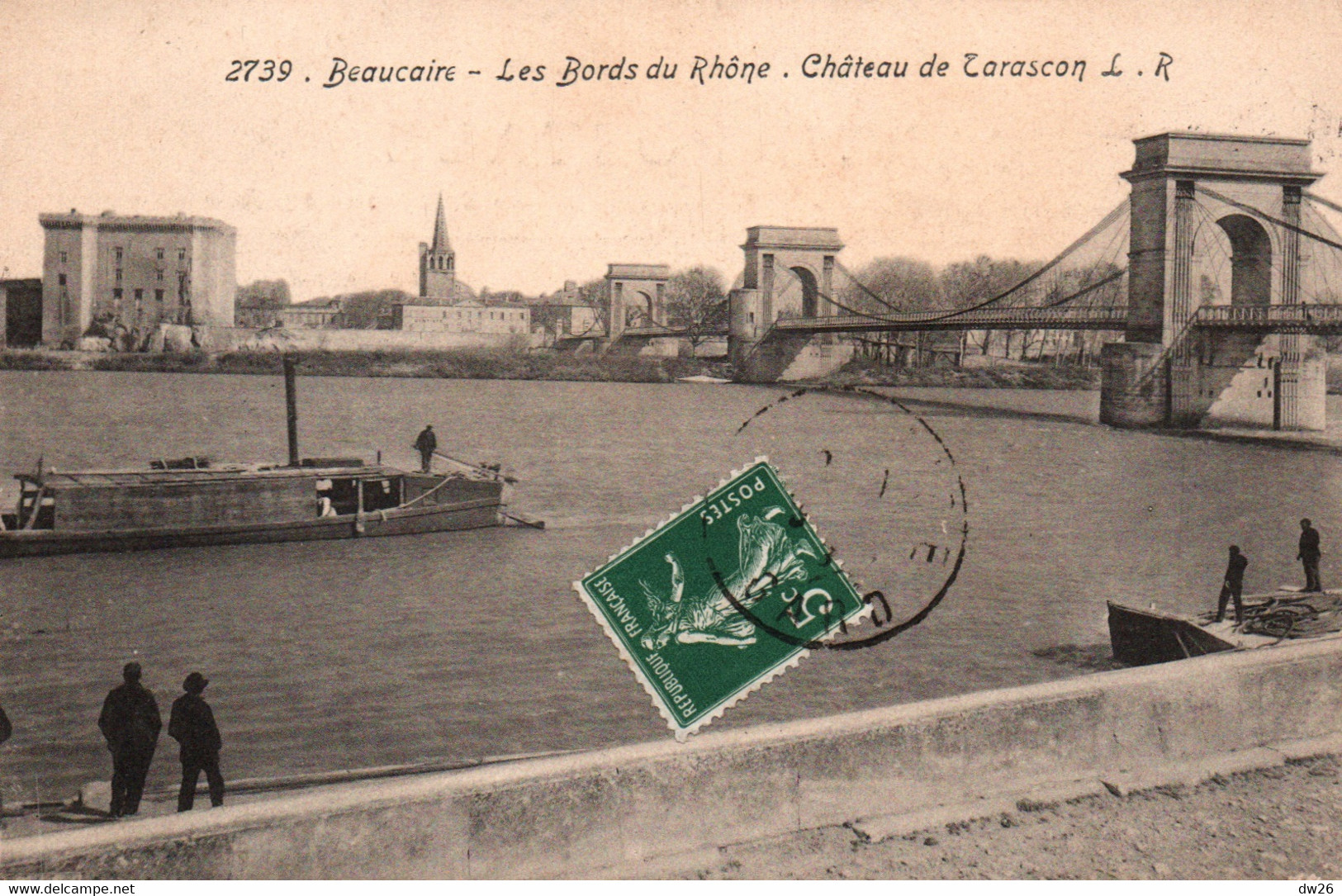 Beaucaire (Gard) Les Bords Du Rhône, Château De Tarascon Et Le Pont Suspendu - Carte L.R. N° 2739 - Beaucaire