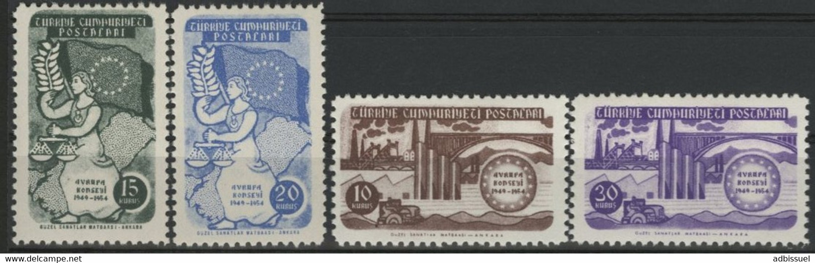 TURQUIE N° 1215 à 1218 COTE 45 € NEUFS * (MH). "5ème Anniversaire Du Conseil De L'Europe" Qualité TB - Unused Stamps
