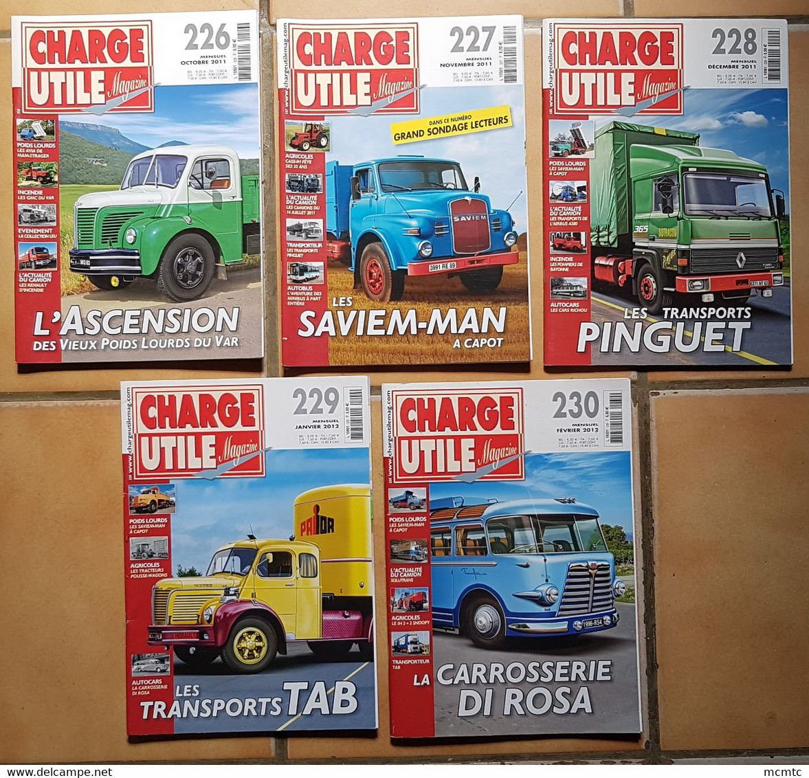 5 Magazines - Magazine , Revue ,Charge Utile- N° 226-227-228-229-230  ( Autobus, Camion Ancien , Camions Anciens ) - - Other & Unclassified