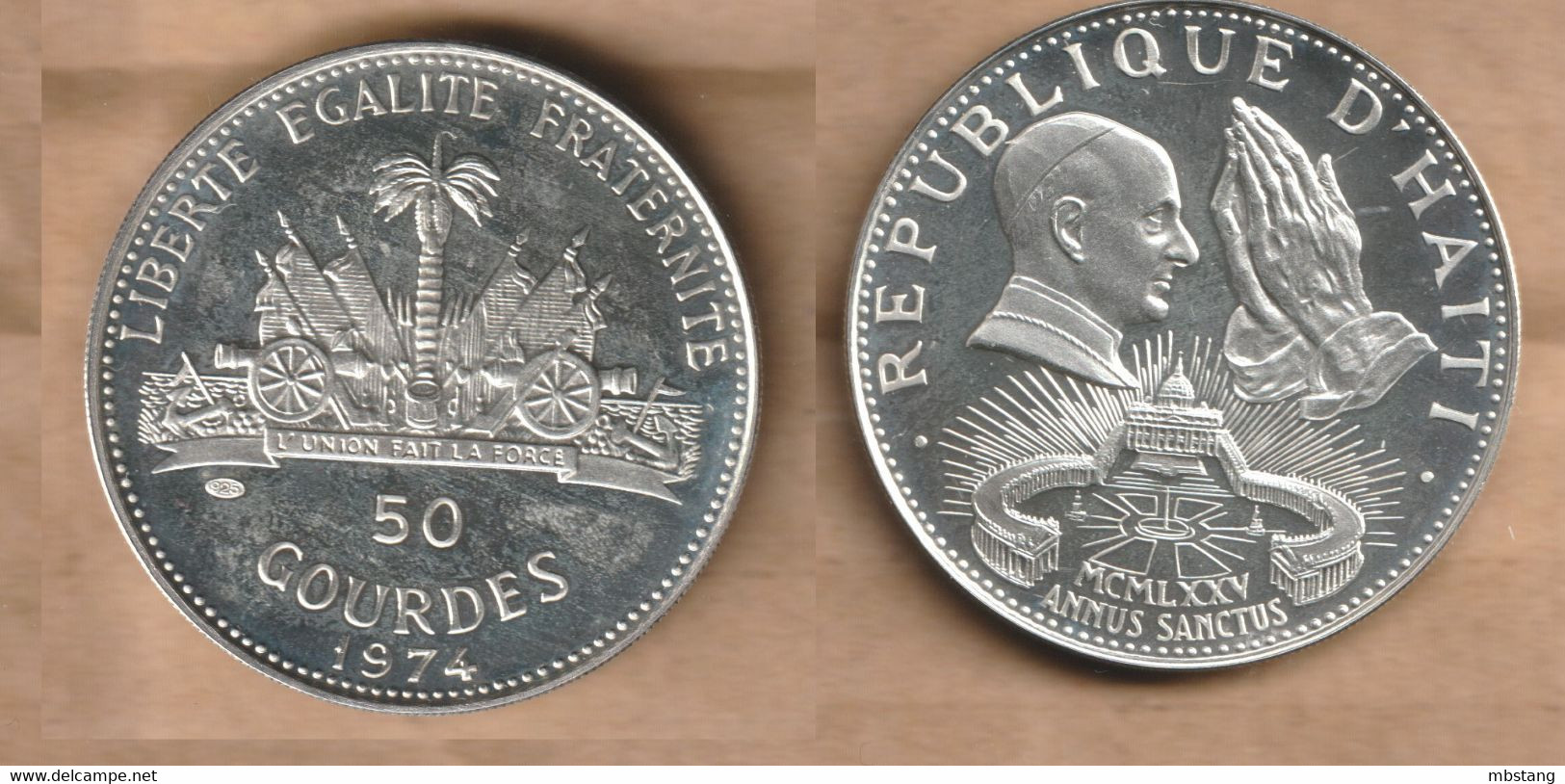 HAITI   50 Gourdes (Holy Year) 1974  Silver (.925) • 16.75 G • ⌀ 39 Mm KM# 123 - Haïti