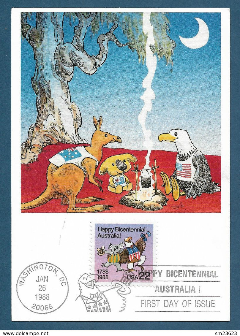 USA / Australien 1988  Mi.Nr. 1963 , Happy Bicentenary - Maximum Card - Joint Issue With Australia 26 January 1988 - Maximumkaarten