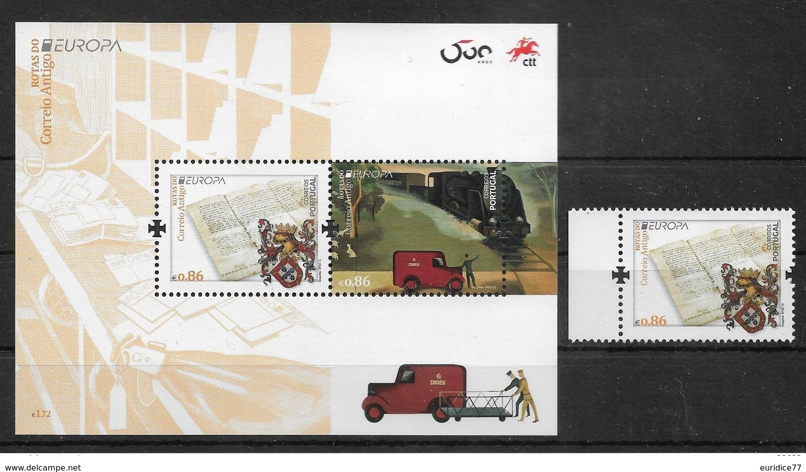 Portugal 2020 - Europa 2020 - Ancient Postal Routes Stamp Set Mnh - Autres & Non Classés