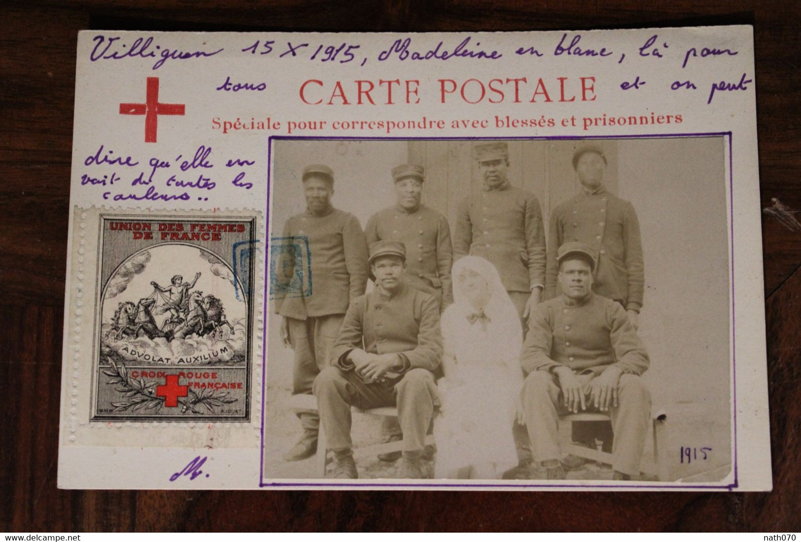 Villingen 1915 CPA Carte Photo Union Des Femmes De France Infirmière Troupes Colonies Cover Errinophilie Croix Rouge POW - War, Military
