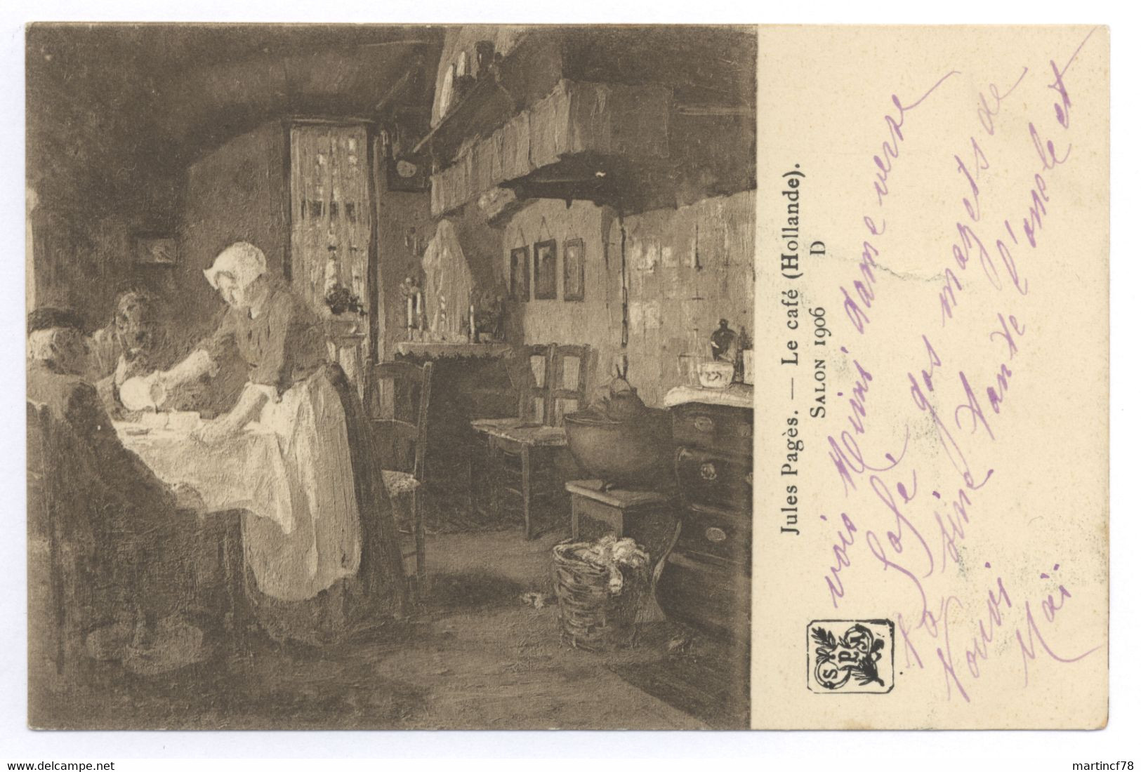 Jules Pagès - Le Café (Hollande). Salon 1906 D - Pages