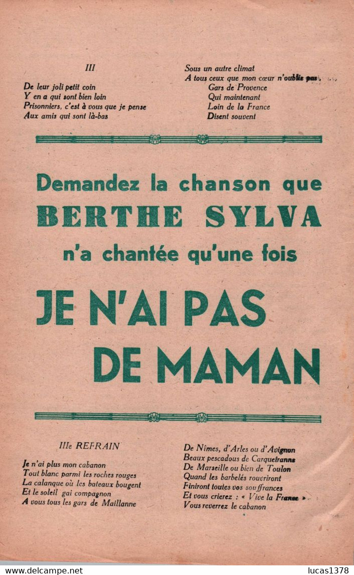 MARSEILLE / LA CARAVANE DE L OUEST / YVES MONTAND - Liederbücher