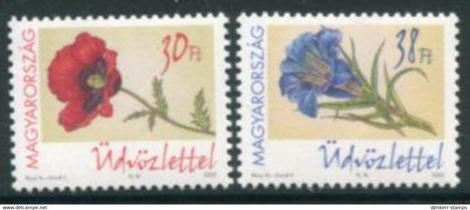 HUNGARY 2002 Greetings Stamps: Flowers MNH / **.   Michel 4734-35 - Ongebruikt