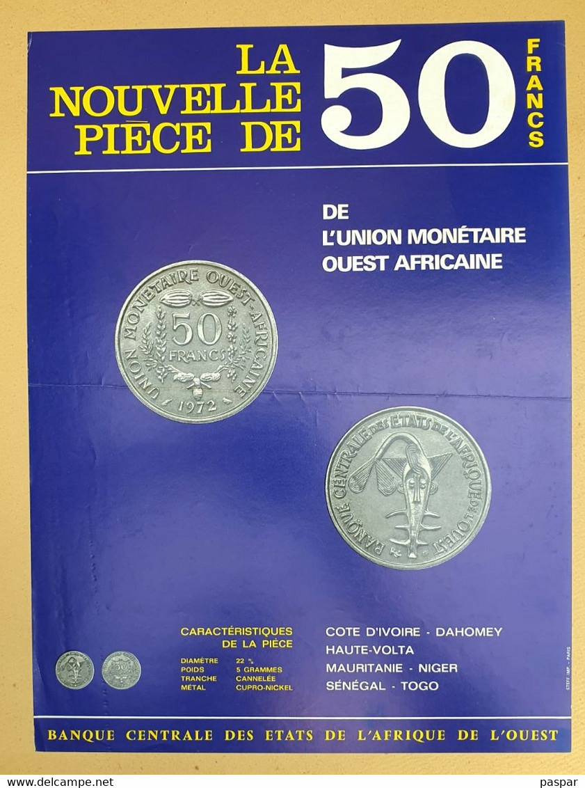 Affiche La Nouvelle Pièce De 50 Francs CFA 1972 - Books & Software