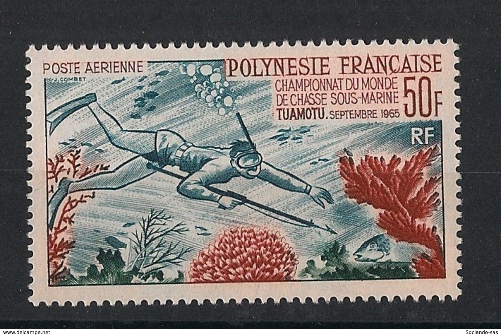 Polynésie - 1965 - Poste Aérienne PA N°Yv. 14 - Chasse Sous-marine - Neuf Luxe ** / MNH / Postfrisch - Plongée