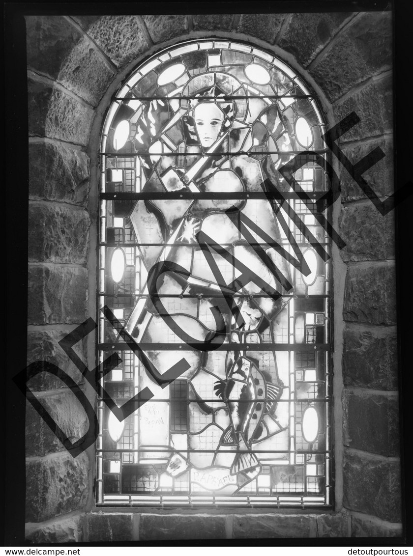Lot 12 négatifs verre 13x18 Eglise Notre Dame de Toute Grace PASSY Haute Savoie Architecte NOVARINA vitraux ROUAULT