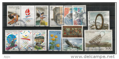 Année Complète ANDORRE 1992. 12 T-p Oblitérés Première Qualité, Oblitération Ronde - Used Stamps