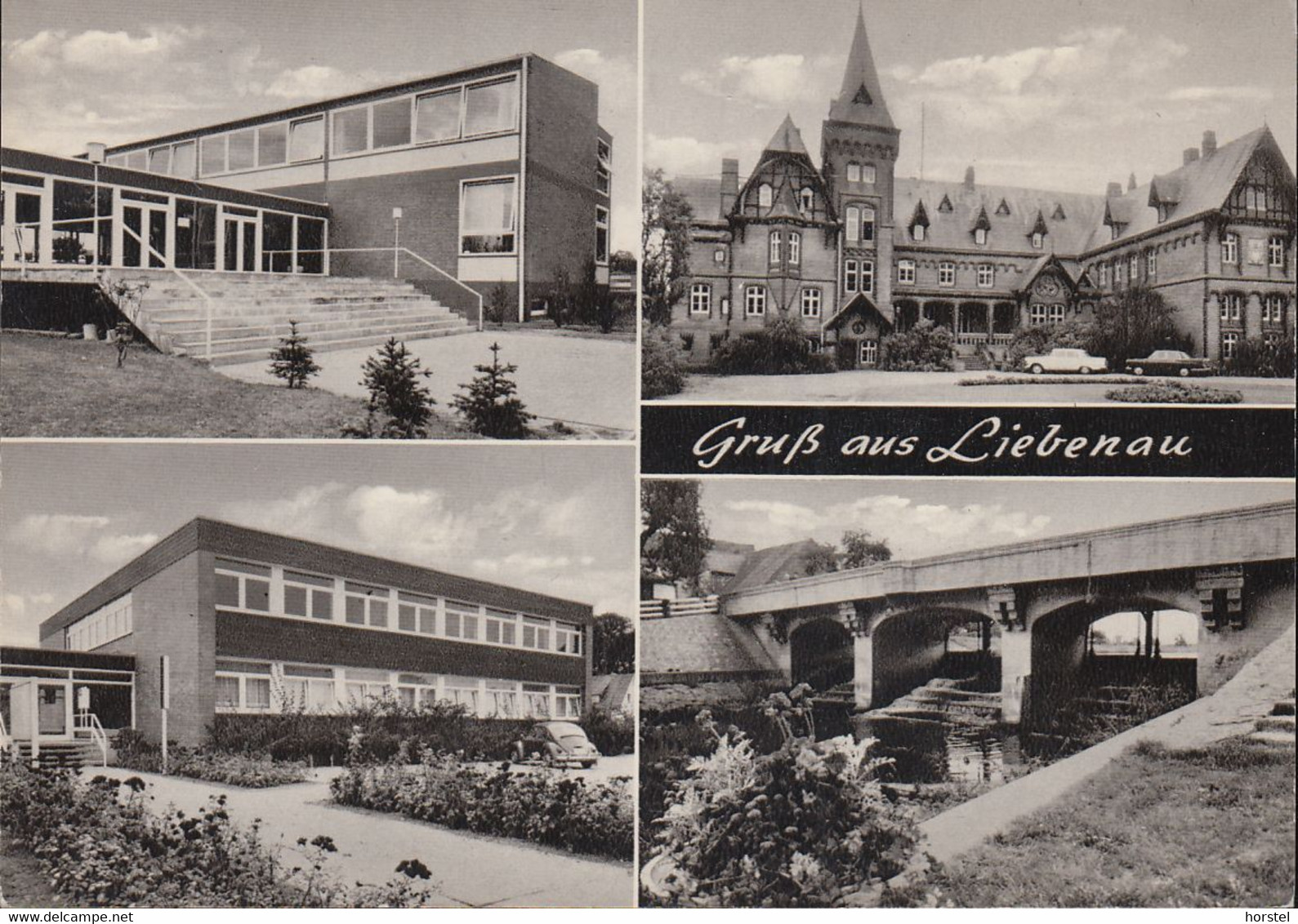 D-31618 Liebenau - (Weser) - Alte Ansichten - St.-Laurentius-Schule - Schloß Eickhof - Cars - VW Käfer - Nienburg