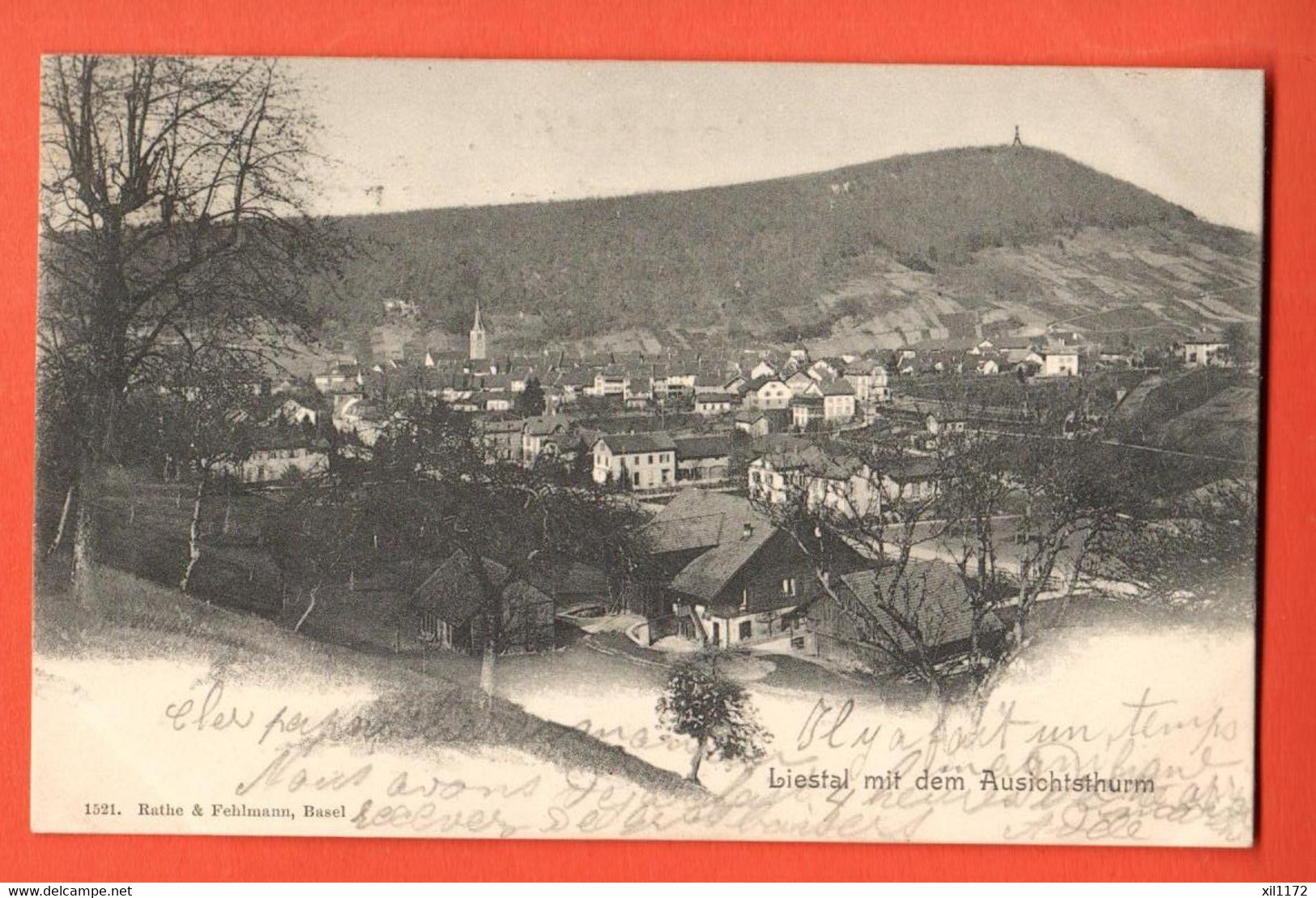 ZOA-12  Liestal Mit Dem Aussichtsturm . Rathe Fehlmann 1521  Pionier. Gelaufen 1903 - Liestal