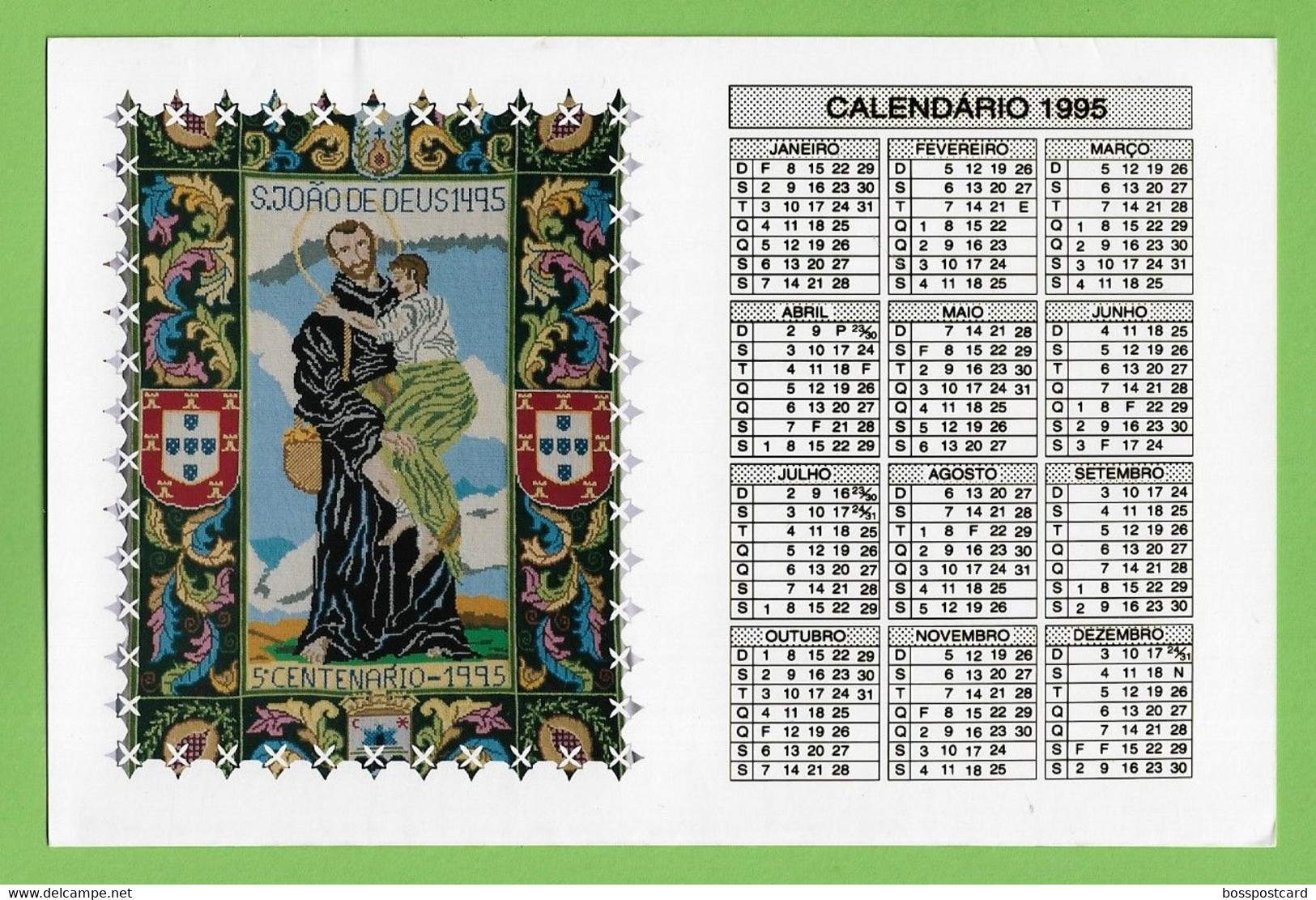 Montemor-o-Novo - Calendário De 1995 - S. João De Deus - Calendar. Évora. Portugal. - Grand Format : 1991-00