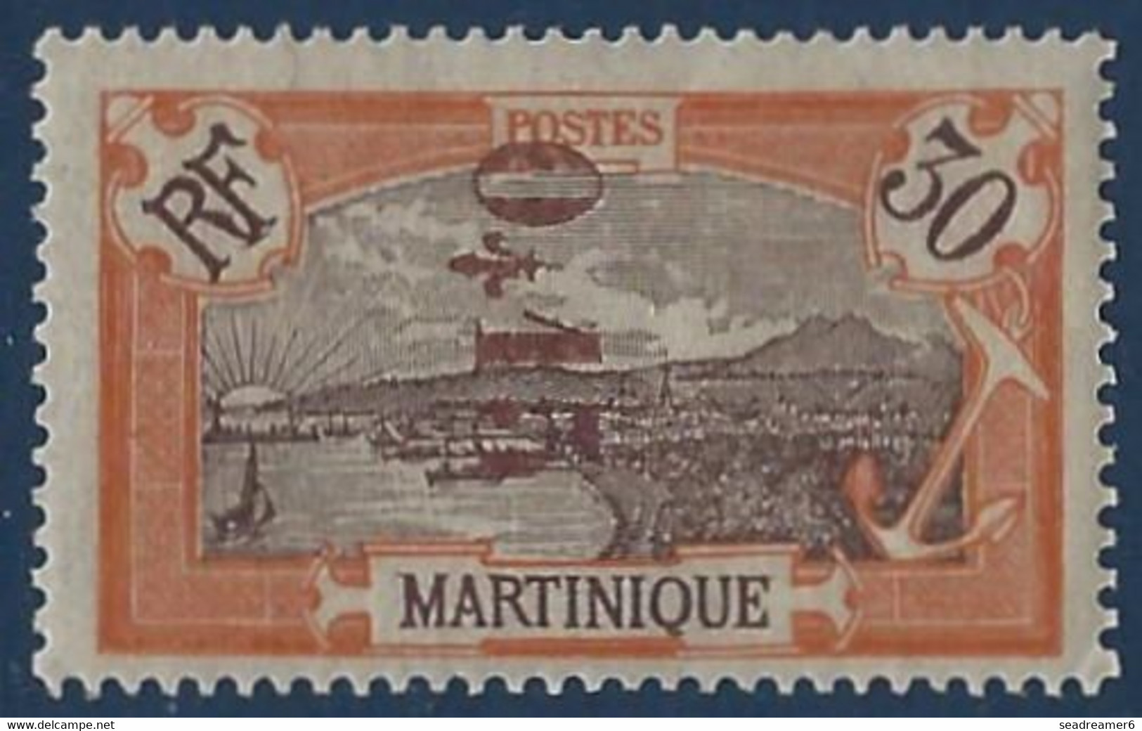 France Colonies Martinique N°107a** 0,15c Sur 30c Rouge Orange Surcharge Renversé TTB Signé Brun - Neufs