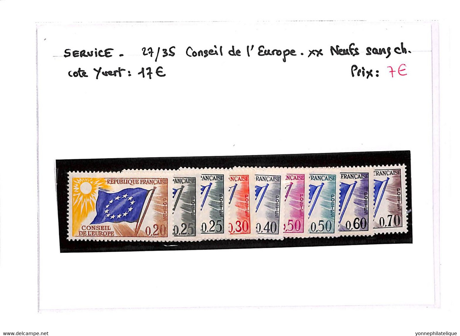 SERVICE  - CONSEIL DE L'EUROPE -  N°27/35 Xx -  - ( Voir Scan) - Other & Unclassified