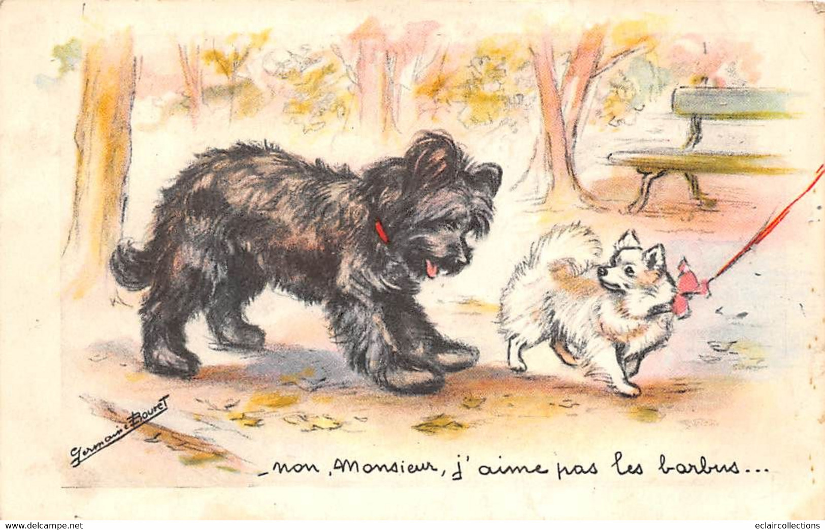 Illustrateur: Germaine  Bouret       Non Monsieur, J'aime Pas Le Barbus   Chien -   (voir Scan) - Bouret, Germaine