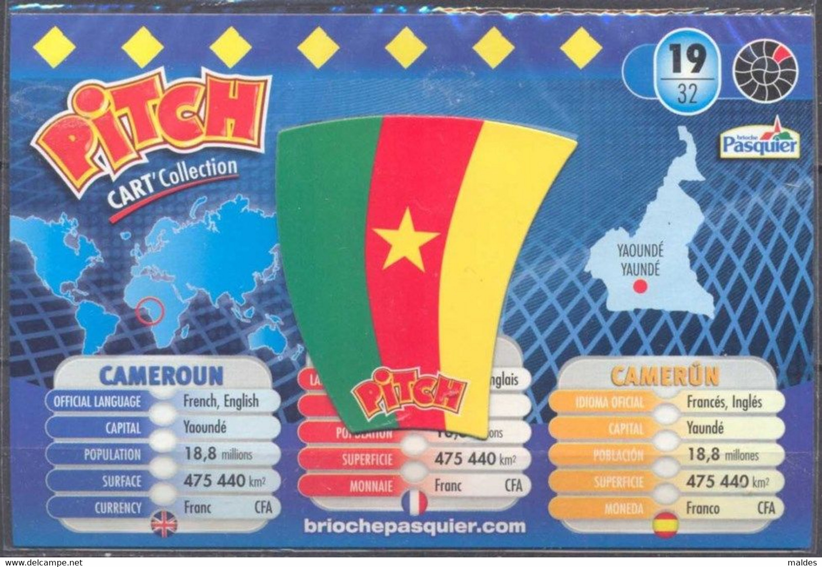 Magnet Pitch World Cup 2010 CAMEROUN 19/32 (sous Blister) - Deportes