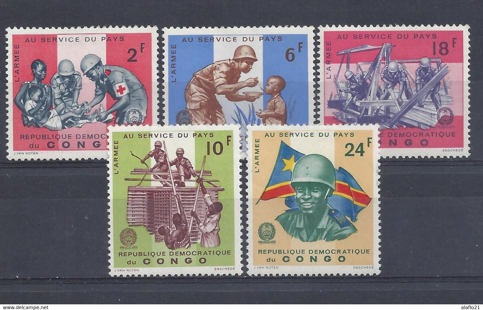 REPUBLIQUE DEMOCRATIQUE Du CONGO - L'ARMEE - YVERT 633 à 637 - NEUFS SANS CHARNIERE - MNH - Ungebraucht