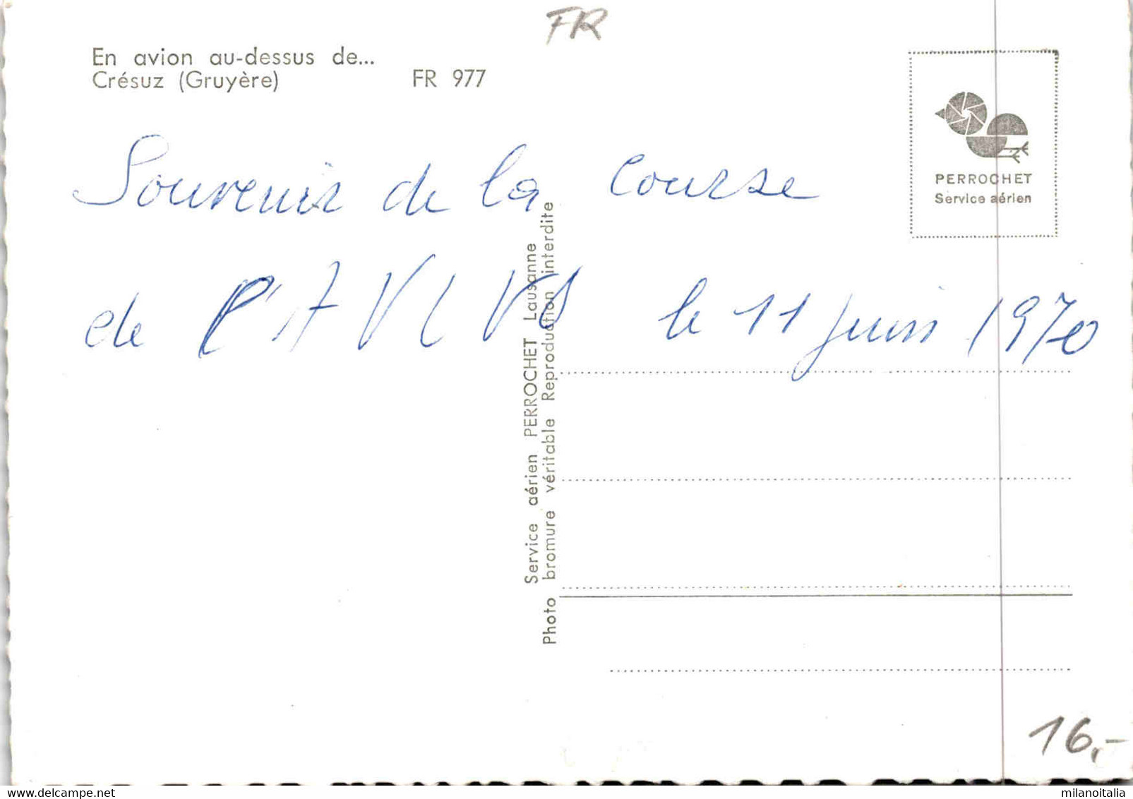 En Avion Au-dessus De Cresuz (Gruyere) (977) * 11. 6. 1970 - Crésuz