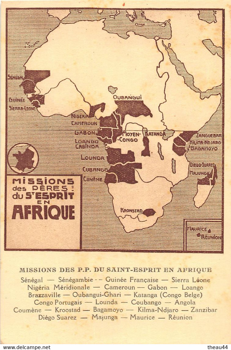 ¤¤   -  Lot de 8 Cartes des Missions des Pères du Saint-Esprit en Afrique  -  Religion, Religieux, Soeurs     -  ¤¤