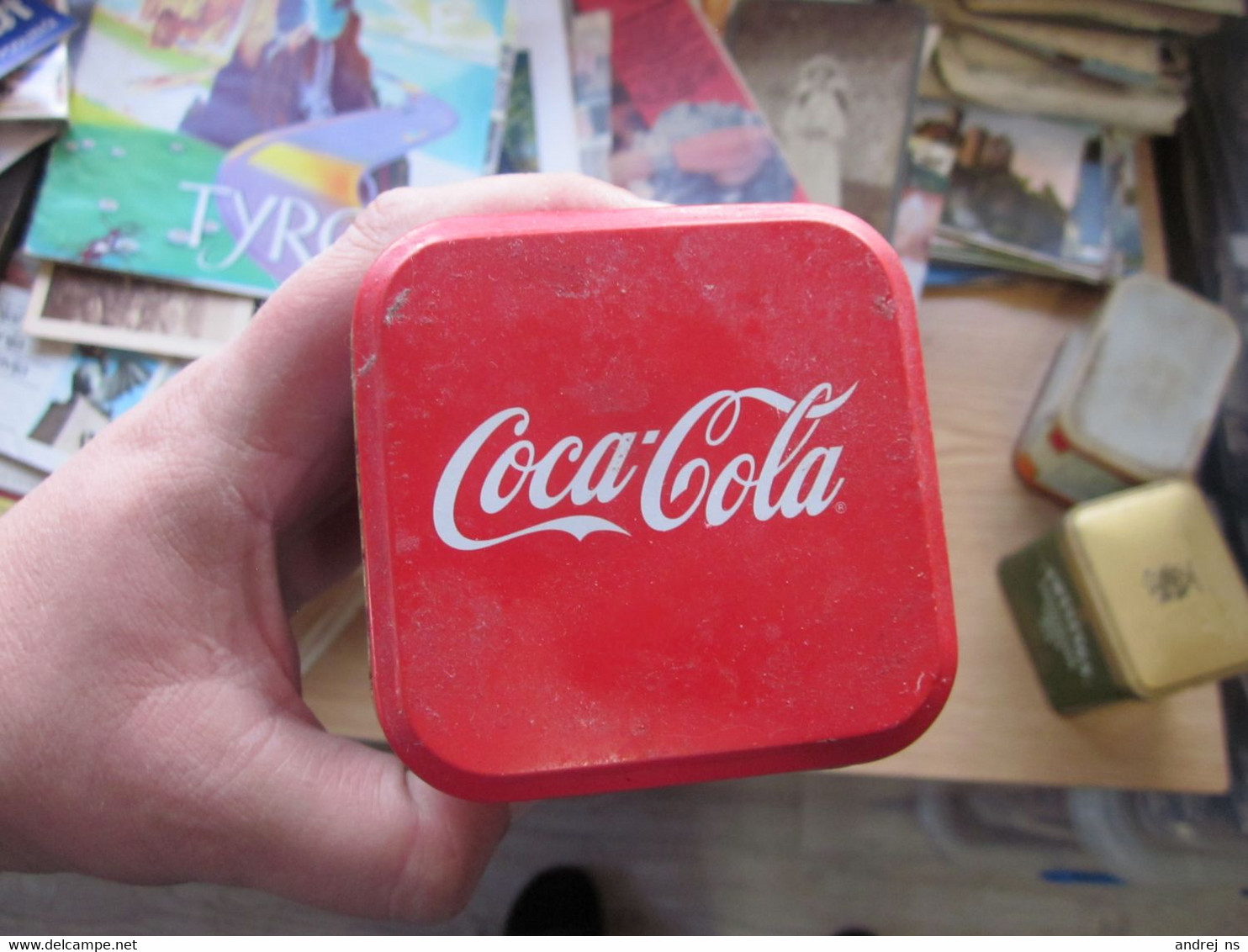 Old Tin Box Coca Cola 8x8x11 Cm - Autres & Non Classés
