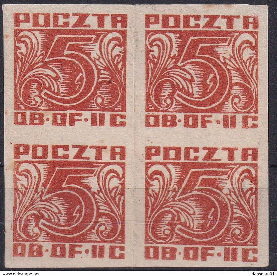 POLAND 1944 Woldenberg Fi 36b Mint No Gum - Campo Di Prigionieri