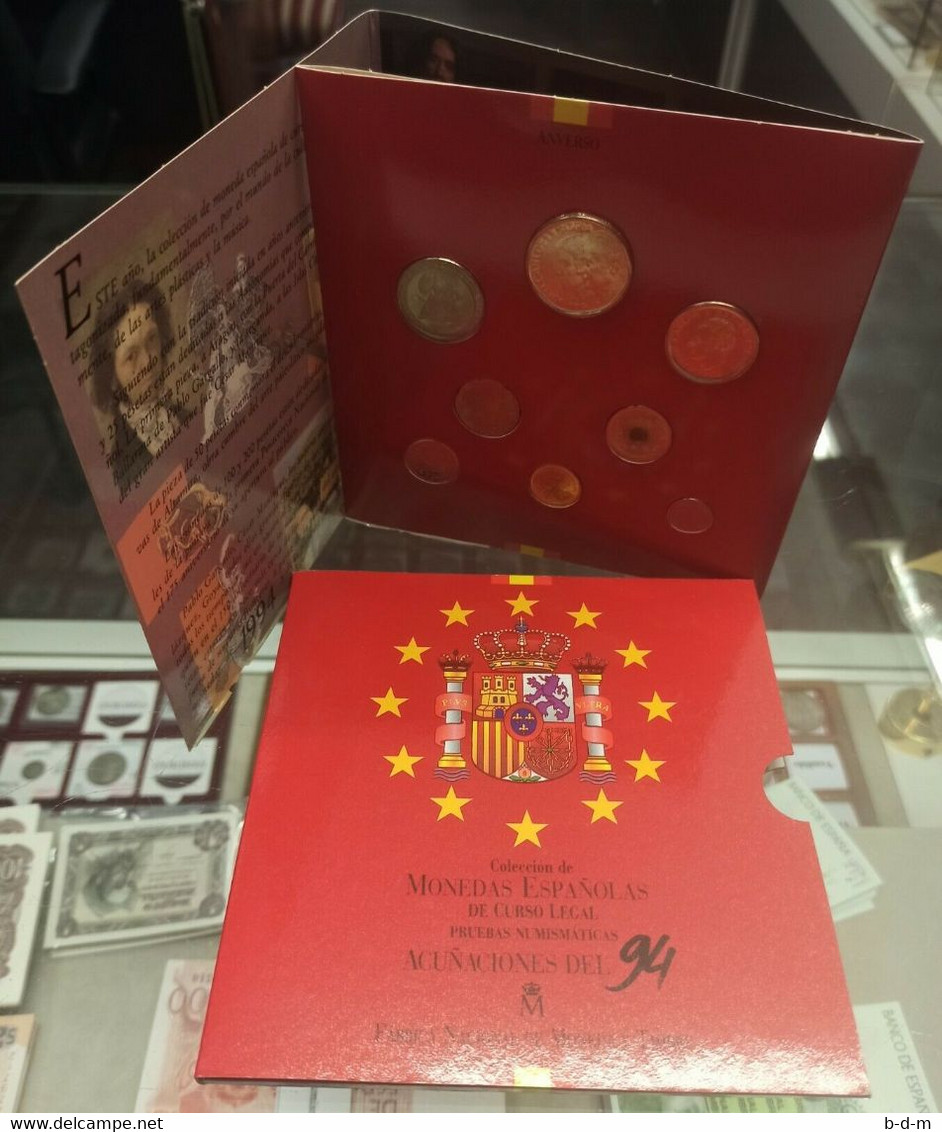 España Spain Cartera Colección Monedas Curso Legal Pesetas 1994 F.N.M.T. -  Verzamelingen