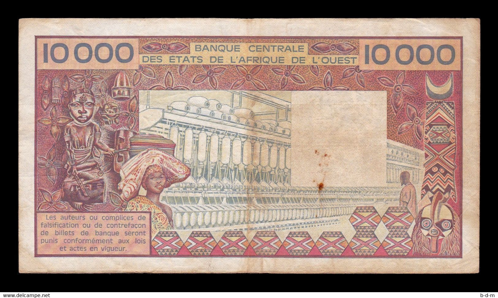 West African St. Mali 10000 Francs 1981-1992 Pick 408Dg BC/MBC F/VF - Mali