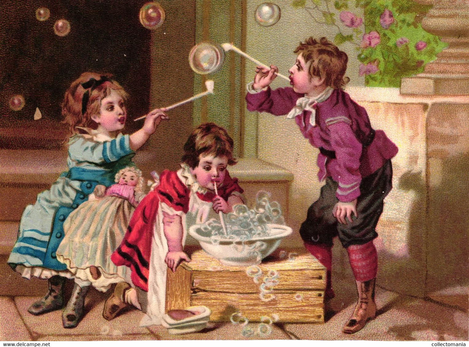 5 Cartes   Bulles De Savon Soap Bubbles Zeepbellen Menu 1884 - Andere & Zonder Classificatie
