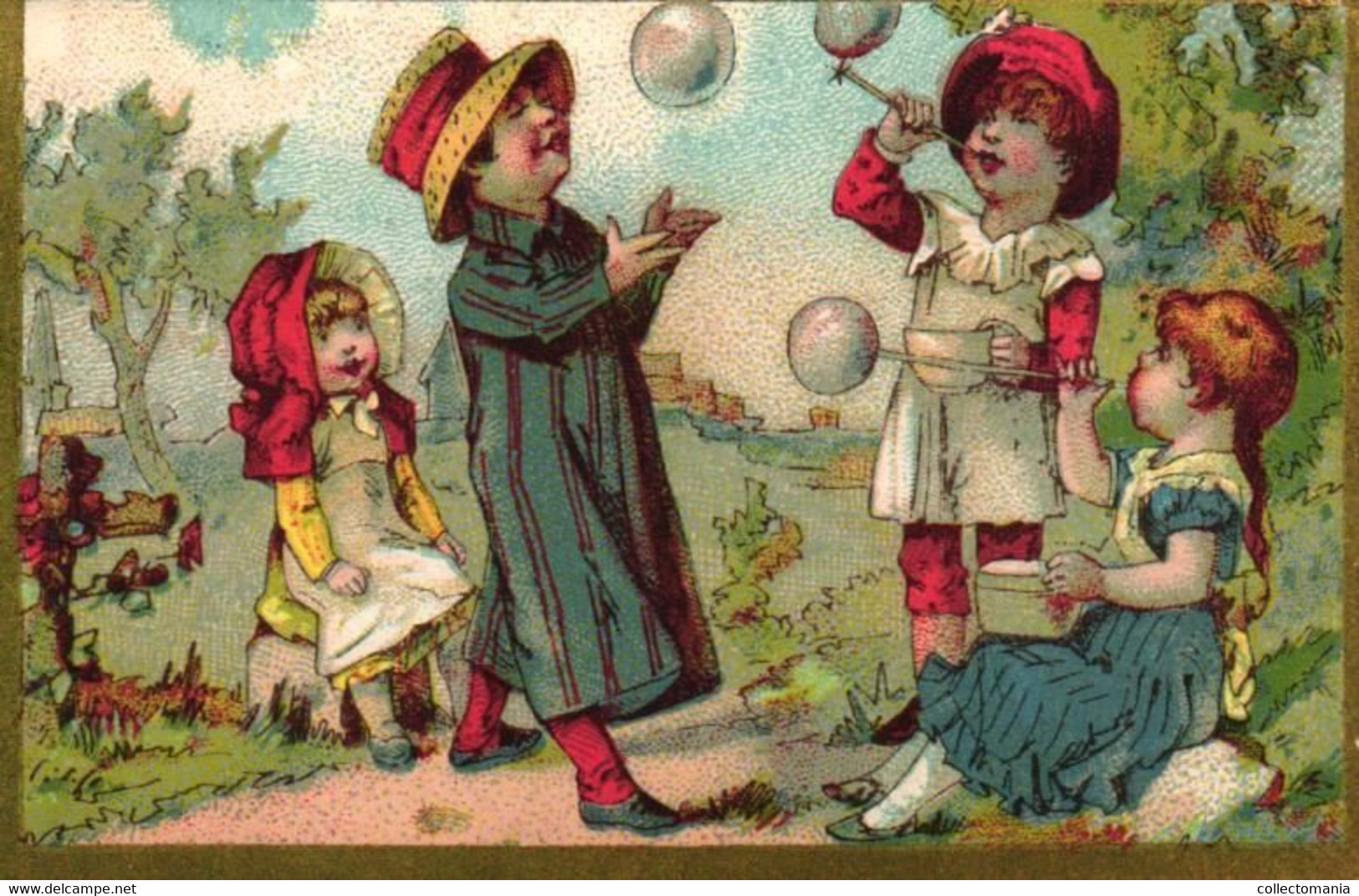 5 Cartes   Bulles De Savon Soap Bubbles Zeepbellen Menu 1884 - Andere & Zonder Classificatie
