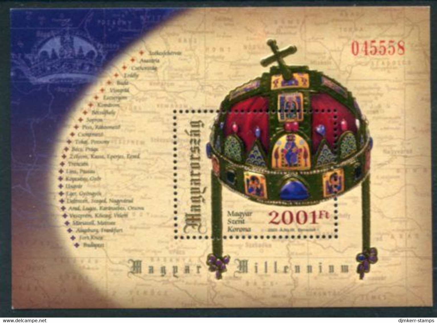 HUNGARY 2001 Millennium.: St. Stephen's Crown Block MNH / **.  Michel Block 264 - Ongebruikt