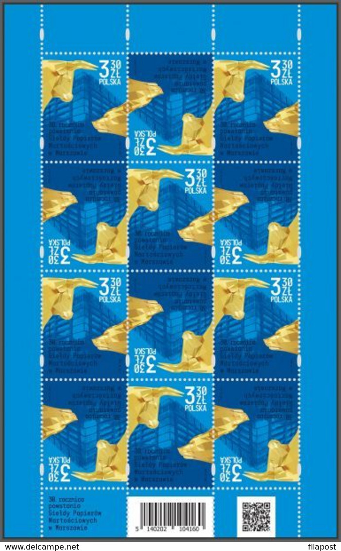 Poland 2021 30th Anniversary Of The Warsaw Stock Exchange, Building, Architecture / Full Sheet MNH** New!!! - Volledige Vellen
