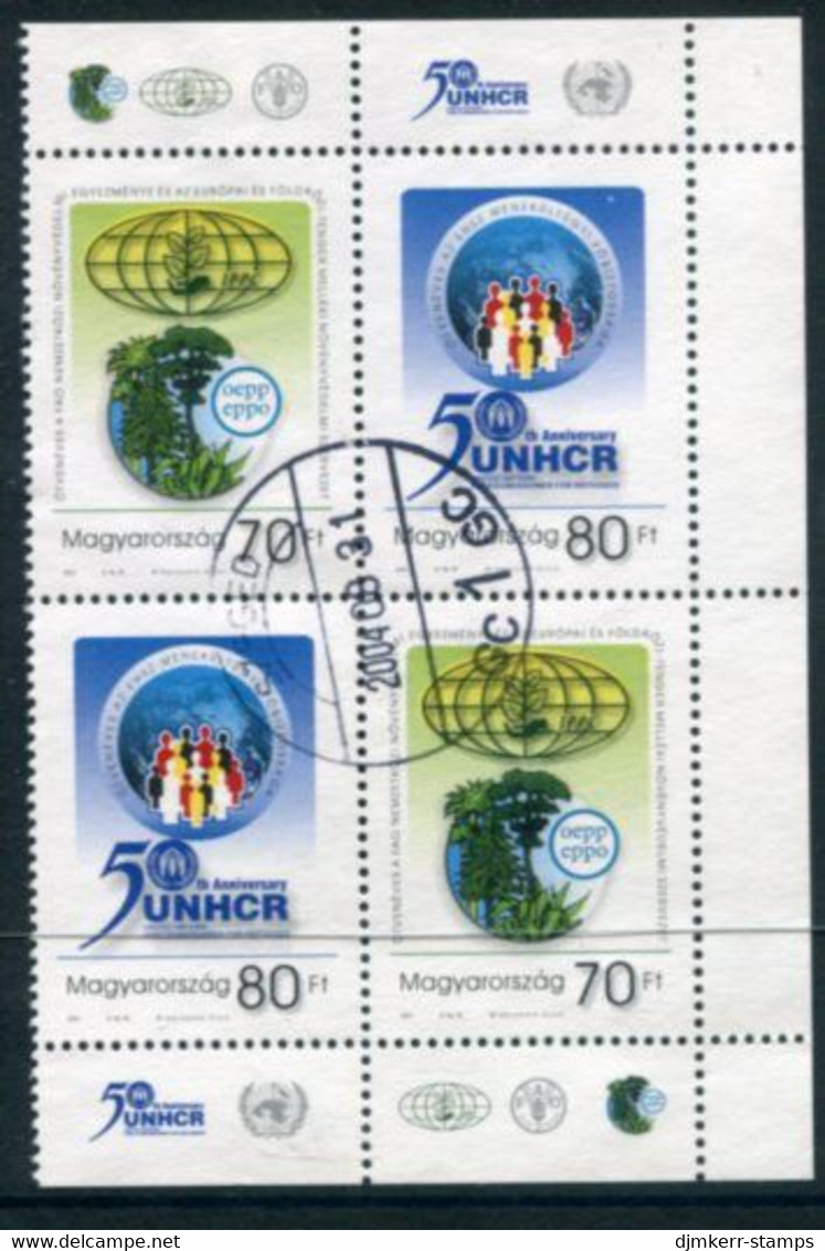 HUNGARY 2001 International Organisations  Block Of 4 Used.  Michel 4666-67 - Gebraucht
