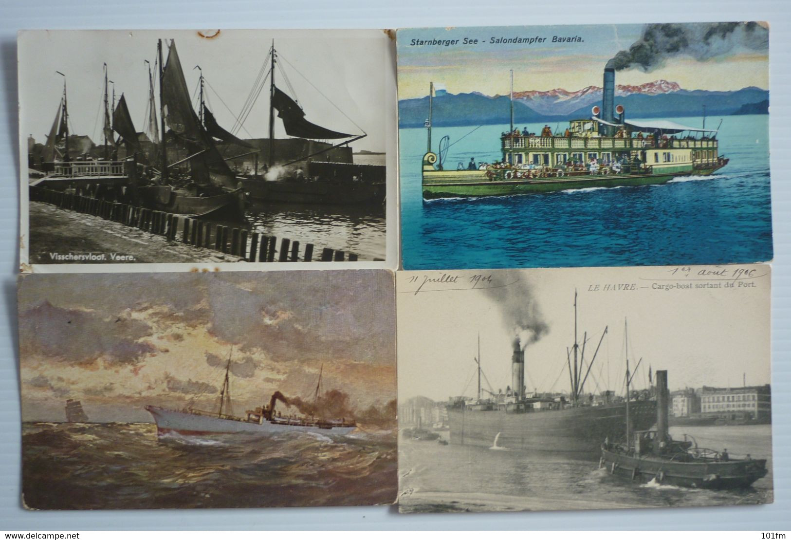 LOT 10 STEAMERS , OLD POSTCARDS - Paquebote