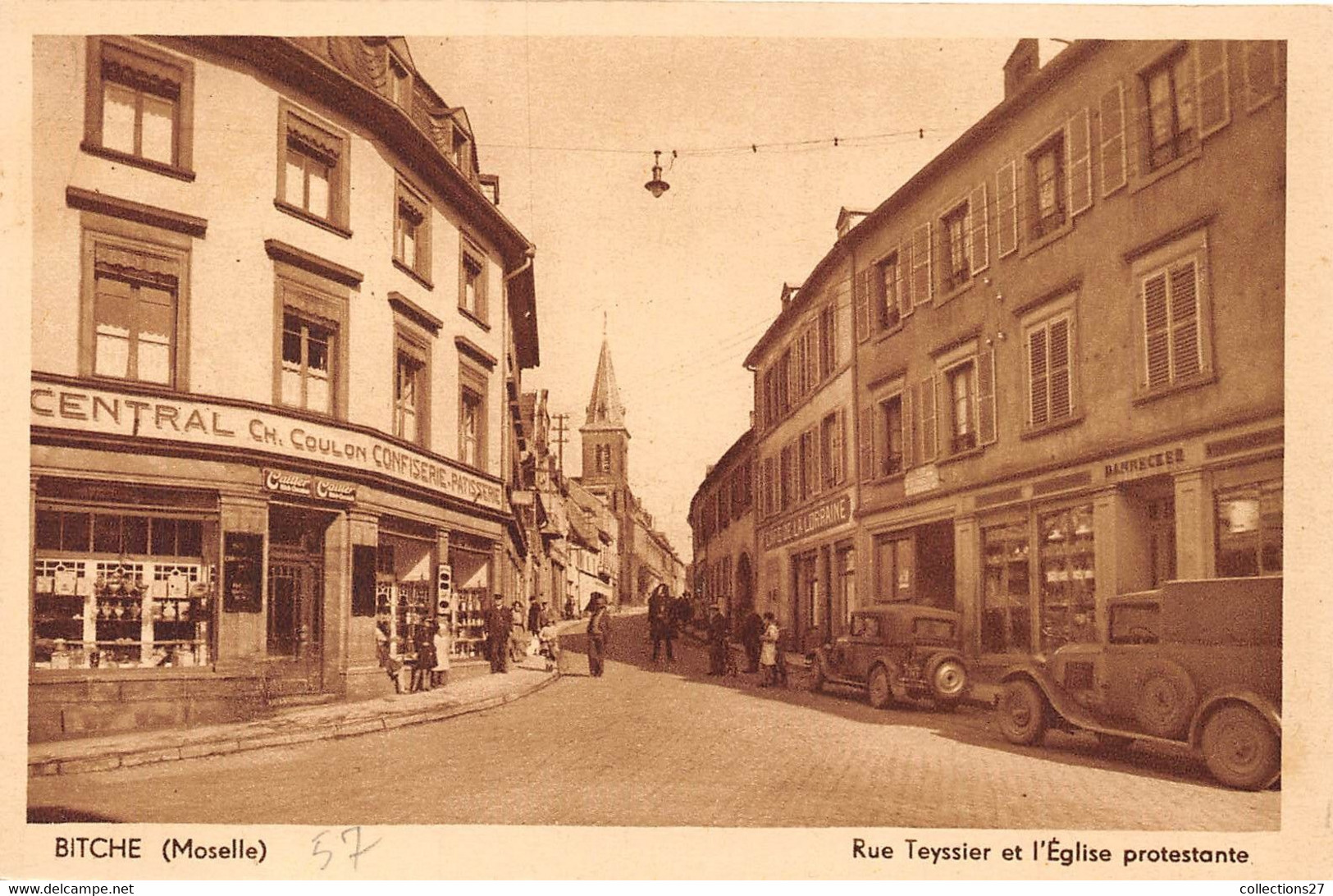 57-BITCHE- RUE TEYSSIER ET L'EGLISE PROTESTANTE - Bitche