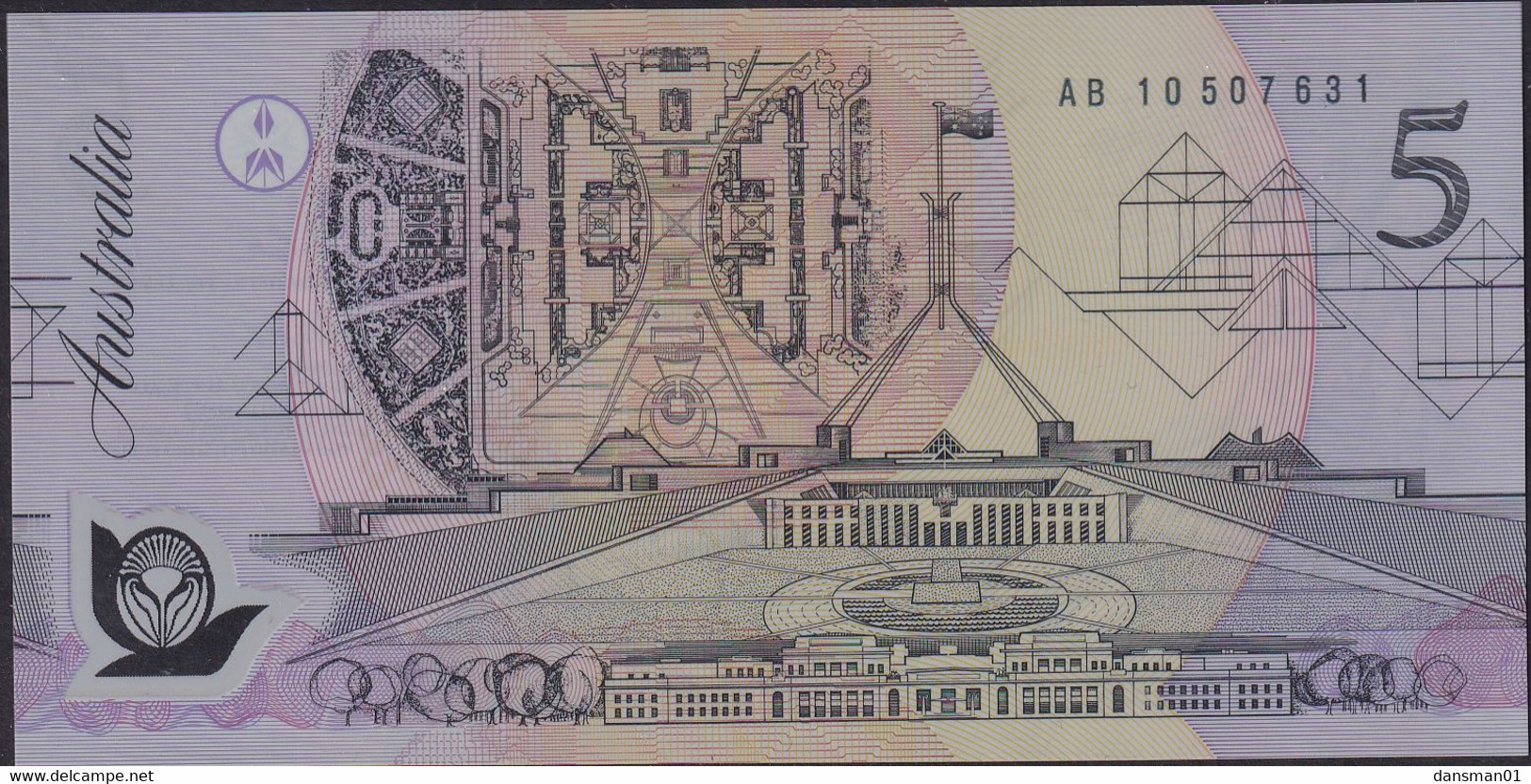 AUSTRALIA 1992 $5 Banknote Fraser/Cole Uncirculated AB 10507631 - 1992-2001 (polymer Notes)